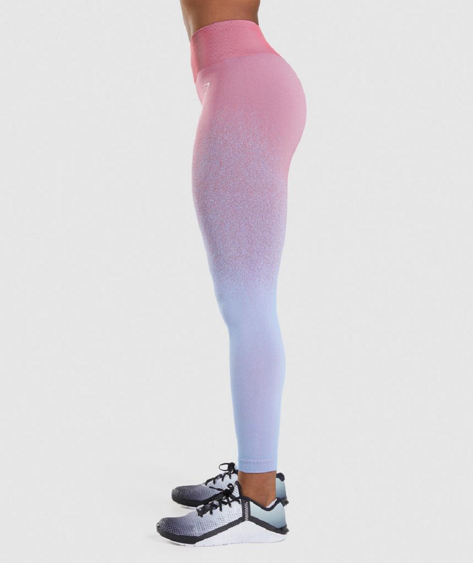 Leggins Gymshark Adapt Ombre Seamless Mujer Rosas Rosas Azules Claro | CO 2893BEX